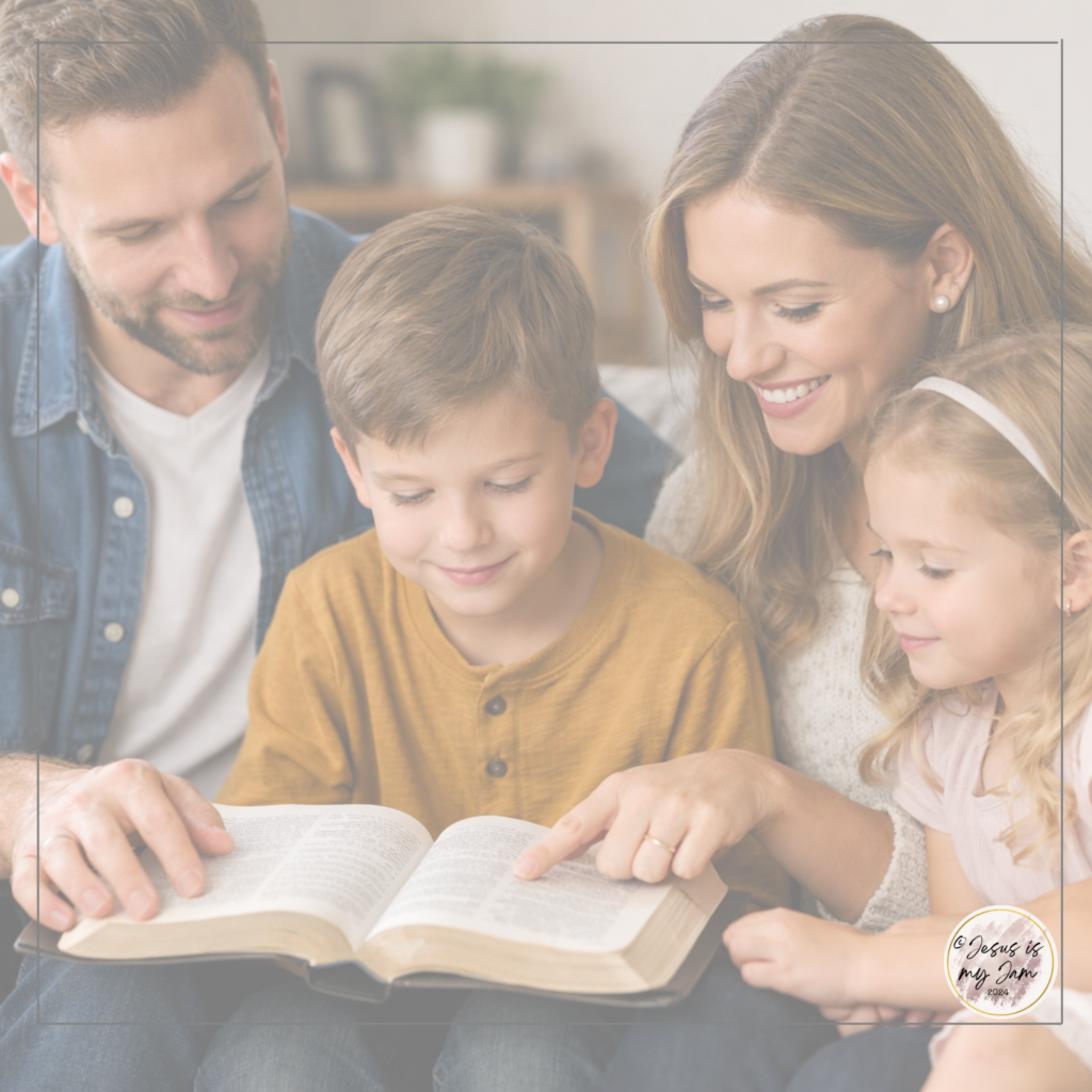 family reading Bible together preparing heart for Easter prayer