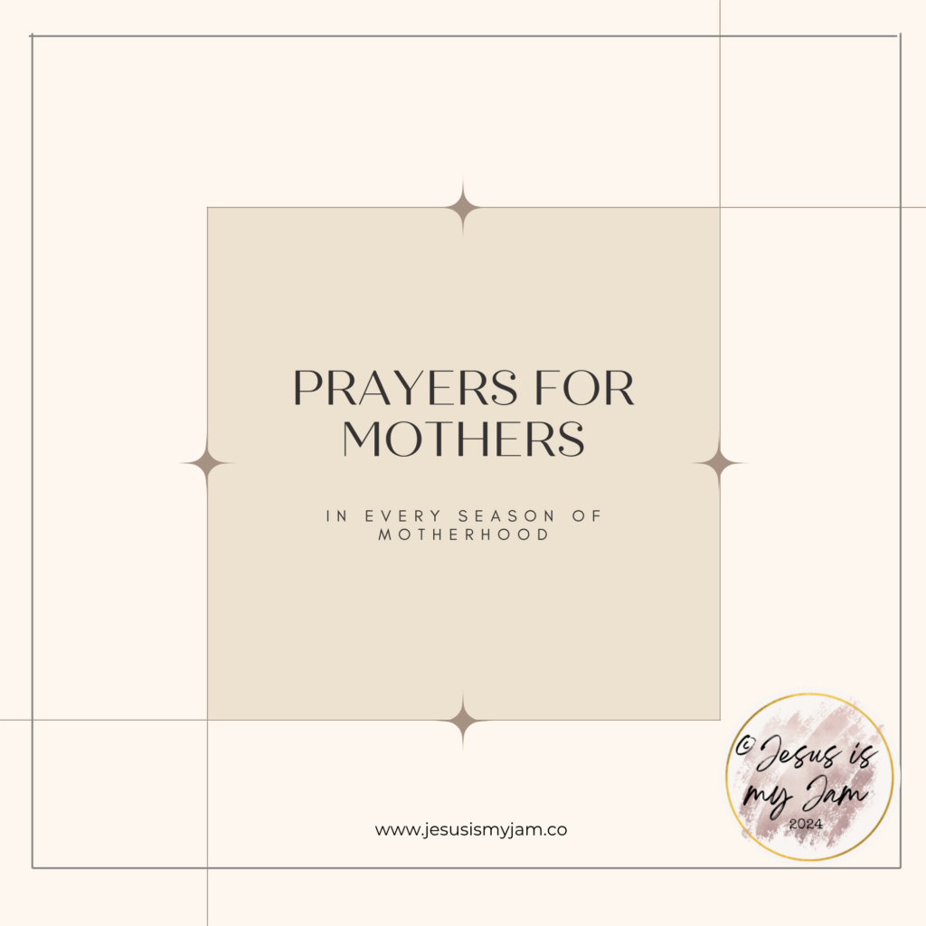 Prayers for mothers text on plain background